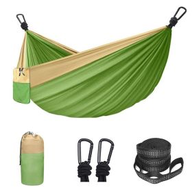 Camping Hammock Double & Single Portable Hammock With 2 Tree Straps And 2 Carabiners; Lightweight Nylon Parachute Hammocks Camping Accessories Gear (Color: Green, size: 106.3x55.12inch) Camping Hammock Double & Single Portable Hammock With 2 Tree Straps And 2 Carabiners; Lightweight Nylon Parachute Hammocks Camping Accessories Gear (Color: Green, size: 106.3x55.12inch)
